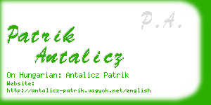 patrik antalicz business card